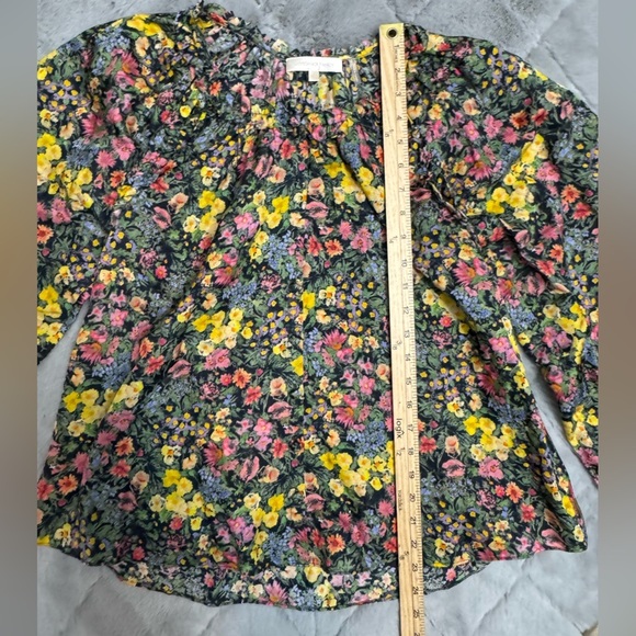 Loveshackfancy Nessa Blouse Size XS In Moonlit Garden Silk Blend Top - Picture 8 of 11
